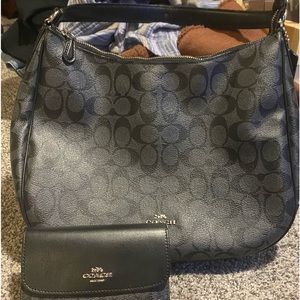Black Coach Bag and Matching Wallet